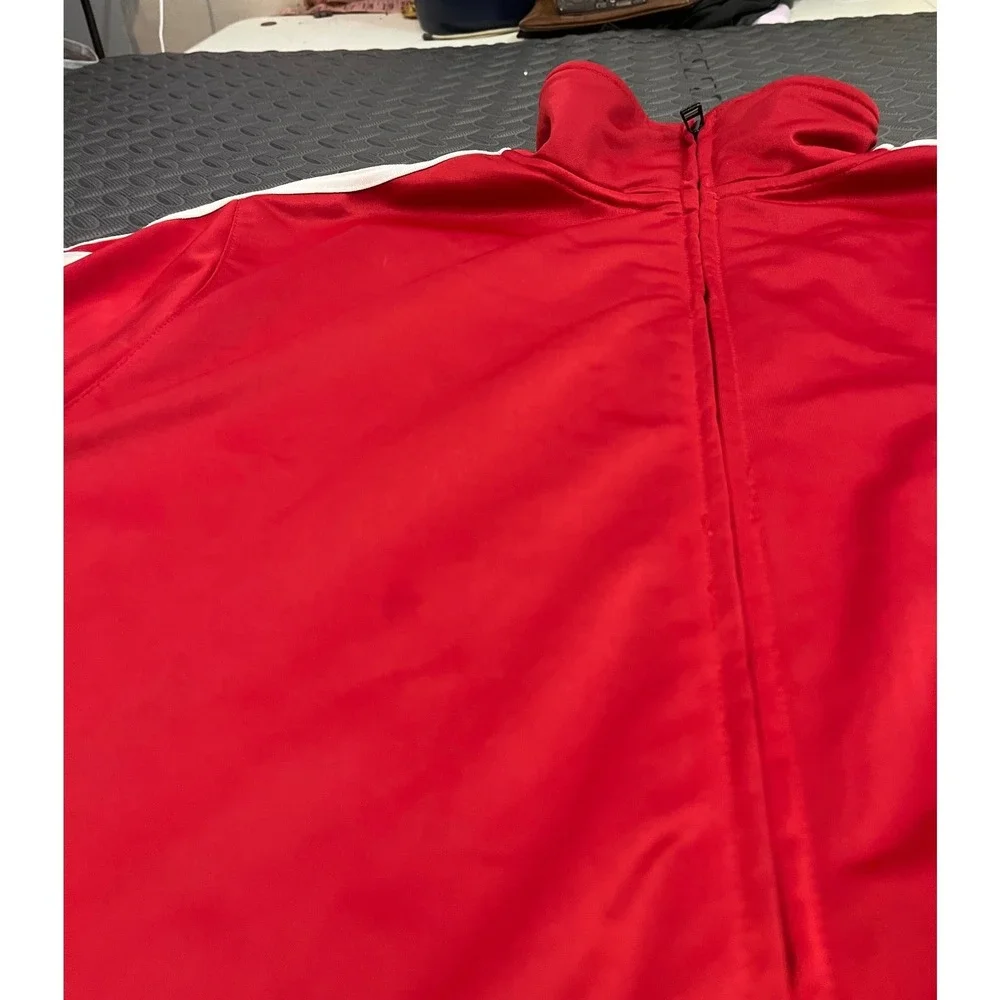 Adidas Track Jacket Mens XL Red NC State‎ Wolfpack Full Zip 3 Stripe Sportswear